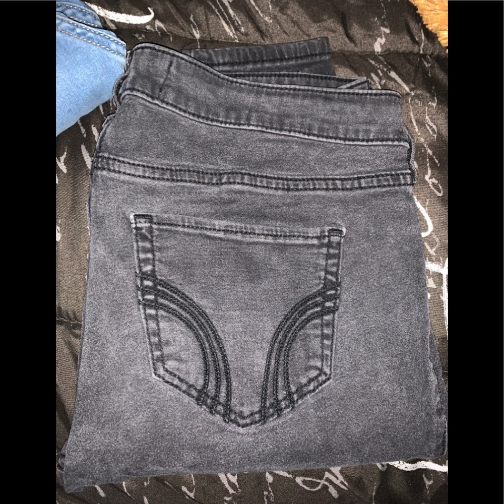 Hollister Low rise Grey/Black Pants